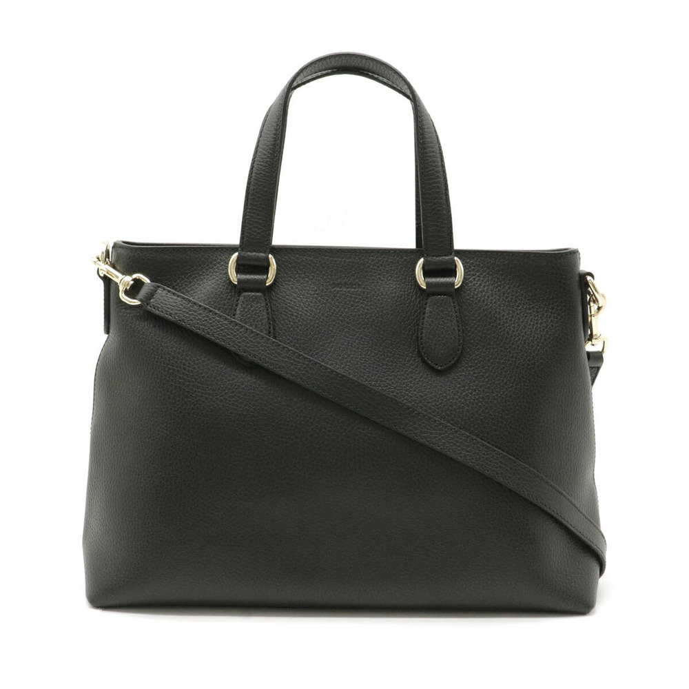 Gucci Bamboo Tote Bag Handbag Shoulder Leather Black